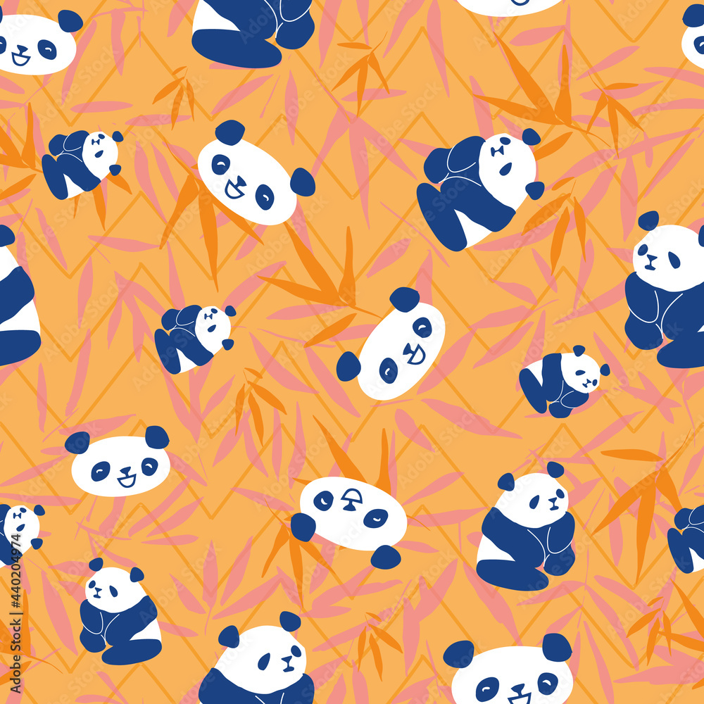 Panda Bamboo Seamless Pattern Panda Bamboo Seamless Pattern