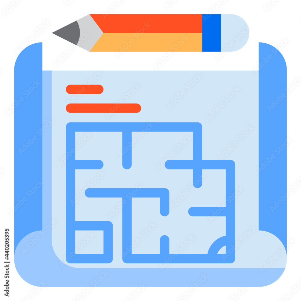 Blueprint flat style icon Blueprint flat style icon