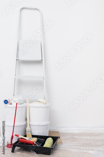 folding ladder and things for apartment renovation