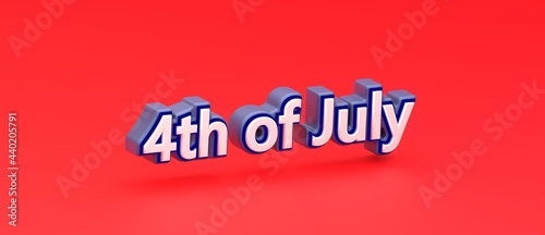 Abstract 4th of July 3D TEXT Rendered Poster (3D Artwork)