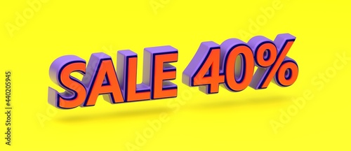 Abstract SALE 40% 3D TEXT Rendered Poster (3D Artwork)