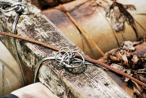 Timber tied with an iron knot.