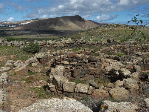 Archäologische Ausgrabungszone / Zona Arqueologica mit Landschaften bei Tahiche / Insel Lanzarote photo