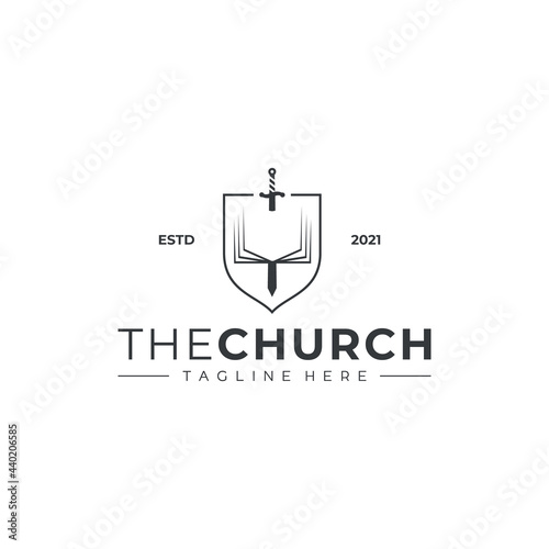 church logo vector book sword shield