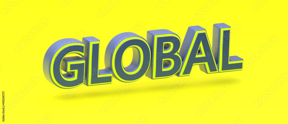 Abstract GLOBAL 3D TEXT Rendered Poster (3D Artwork)