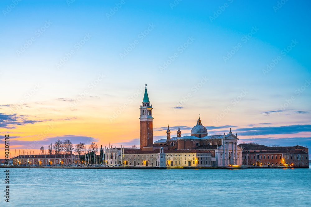 San Giorgio di Maggiore Island in Venice at beautiful sunrise