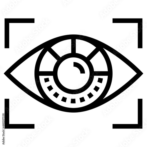 Eye scanner outline style icon