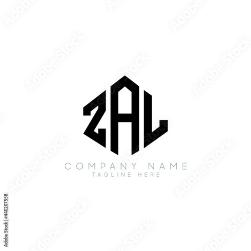 ZAL letter logo design with polygon shape. ZAL polygon logo monogram. ZAL cube logo design. ZAL hexagon vector logo template white and black colors. ZAL monogram, ZAL business and real estate logo. 