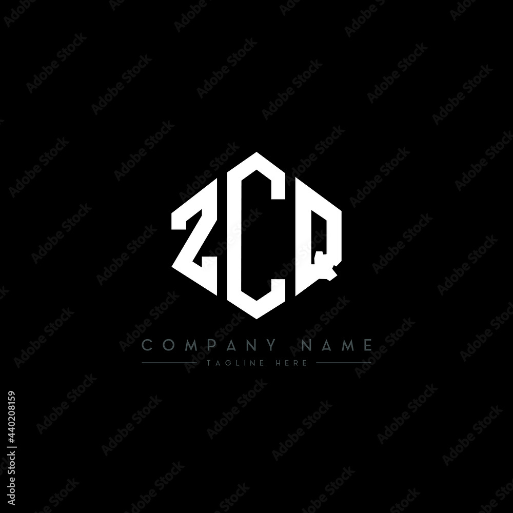 ZCQ letter logo design with polygon shape. ZCQ polygon logo monogram. ZCQ cube logo design. ZCQ hexagon vector logo template white and black colors. ZCQ monogram, ZCQ business and real estate logo. 