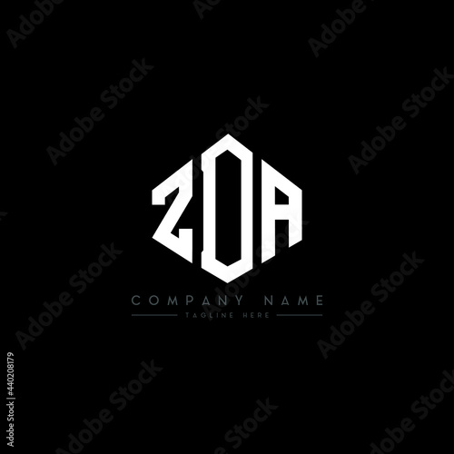 ZDA letter logo design with polygon shape. ZDA polygon logo monogram. ZDA cube logo design. ZDA hexagon vector logo template white and black colors. ZDA monogram, ZDA business and real estate logo. 