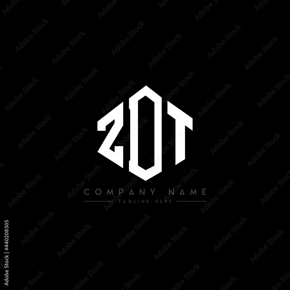 ZDT letter logo design with polygon shape. ZDT polygon logo monogram. ZDT cube logo design. ZDT hexagon vector logo template white and black colors. ZDT monogram, ZDT business and real estate logo. 