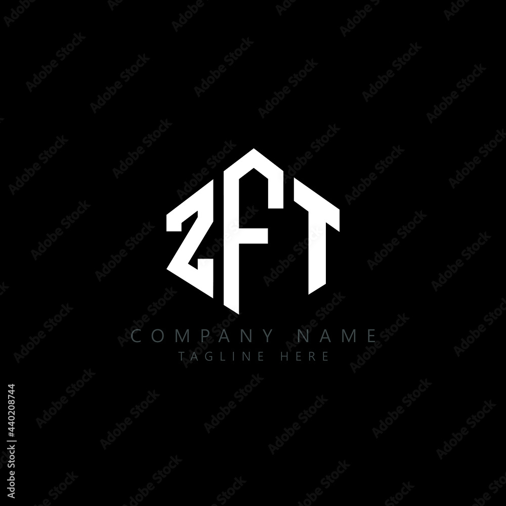 ZFT letter logo design with polygon shape. ZFT polygon logo monogram. ZFT cube logo design. ZFT hexagon vector logo template white and black colors. ZFT monogram, ZFT business and real estate logo. 