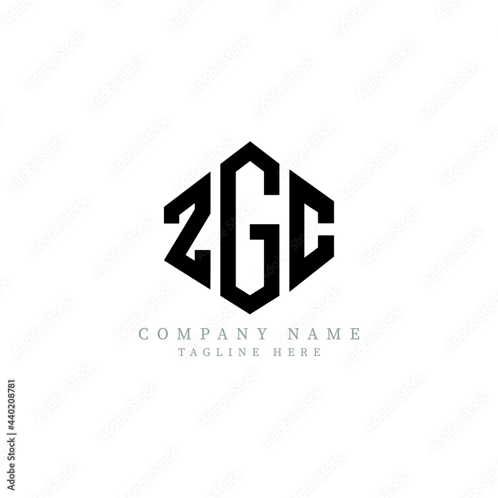 ZGC letter logo design with polygon shape. ZGC polygon logo monogram. ZGC cube logo design. ZGC hexagon vector logo template white and black colors. ZGC monogram, ZGC business and real estate logo. 