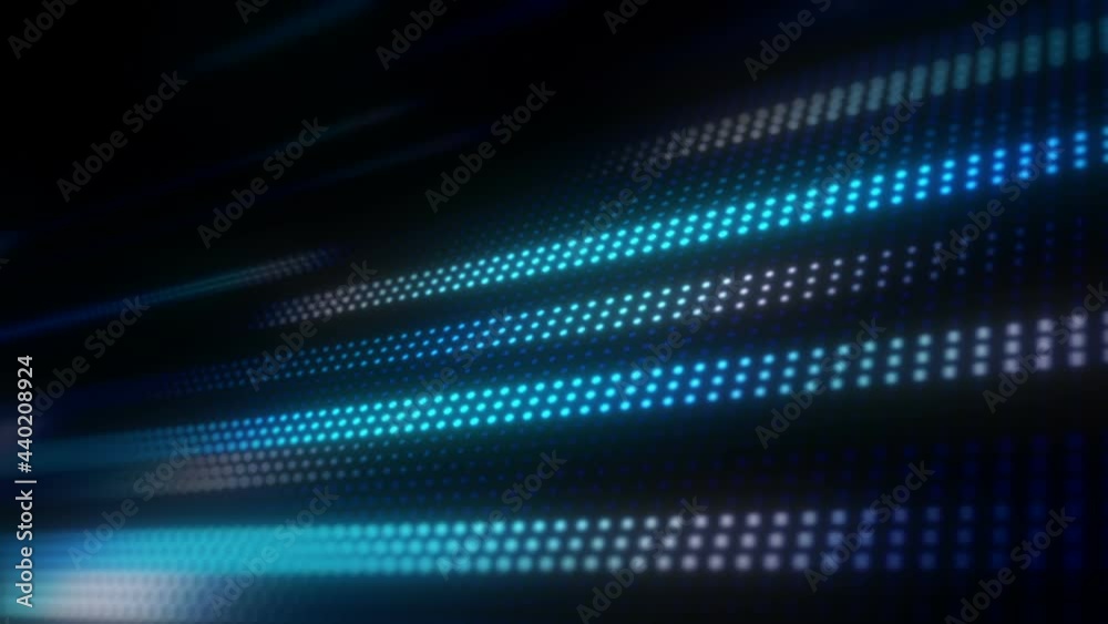 This is stock motion graphic that shows digital field of luminous blue dots racing in lines on a tilted plane. This is stock motion graphic that shows digital field of luminous blue dots racing in lines on a tilted plane.