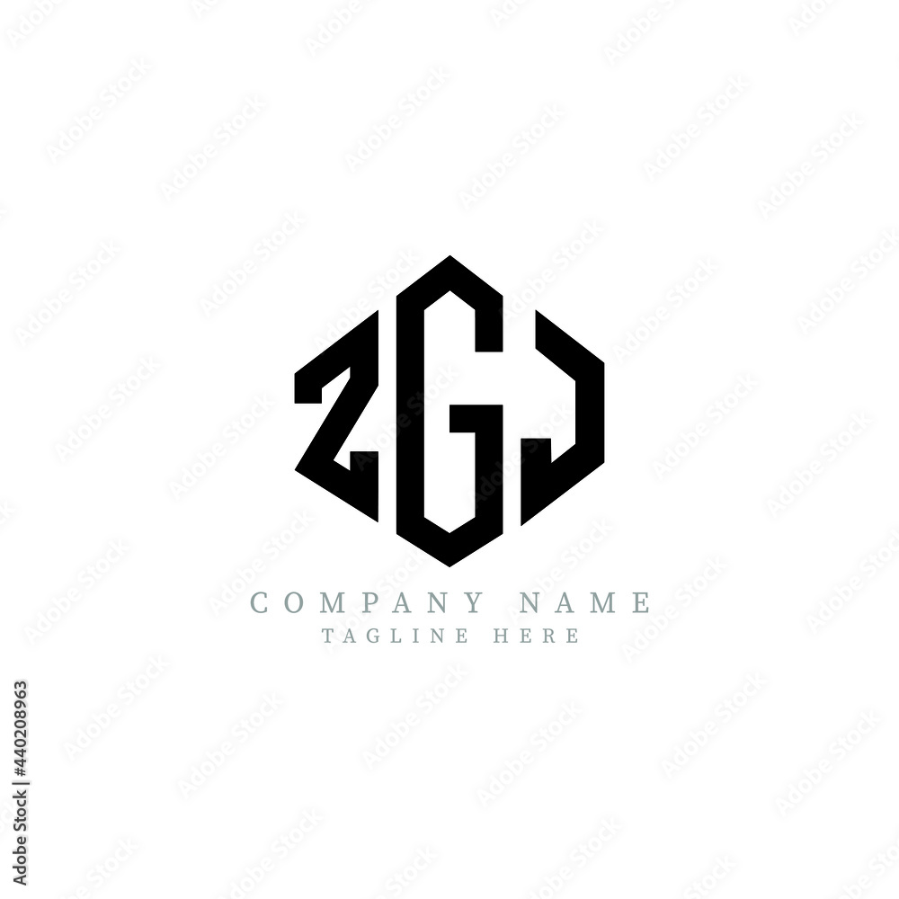 ZGJ letter logo design with polygon shape. ZGJ polygon logo monogram. ZGJ cube logo design. ZGJ hexagon vector logo template white and black colors. ZGJ monogram, ZGJ business and real estate logo. 