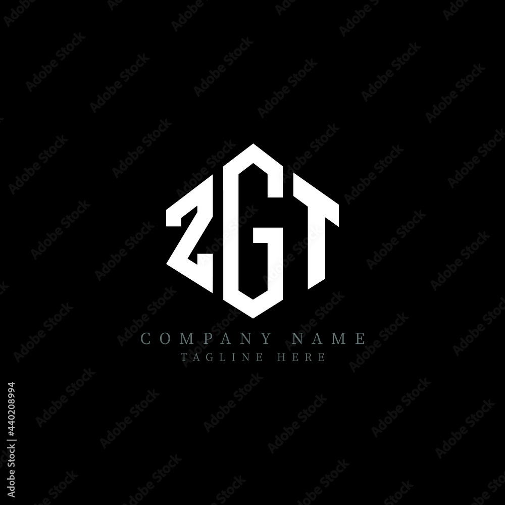 ZGT letter logo design with polygon shape. ZGT polygon logo monogram. ZGT cube logo design. ZGT hexagon vector logo template white and black colors. ZGT monogram, ZGT business and real estate logo. 
