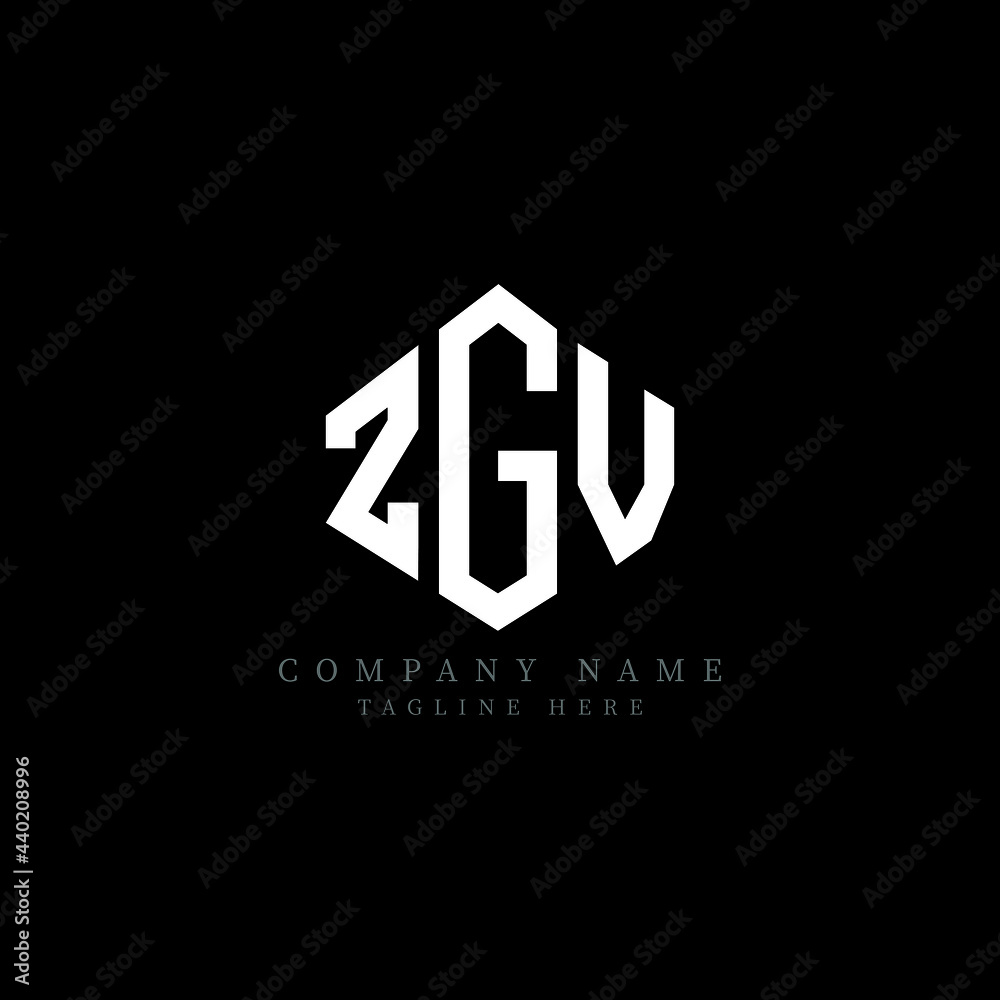 ZGV letter logo design with polygon shape. ZGV polygon logo monogram. ZGV cube logo design. ZGV hexagon vector logo template white and black colors. ZGV monogram, ZGV business and real estate logo. 