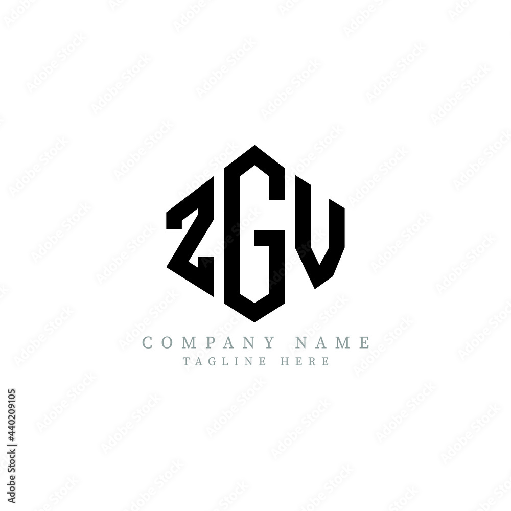 ZGV letter logo design with polygon shape. ZGV polygon logo monogram. ZGV cube logo design. ZGV hexagon vector logo template white and black colors. ZGV monogram, ZGV business and real estate logo. 