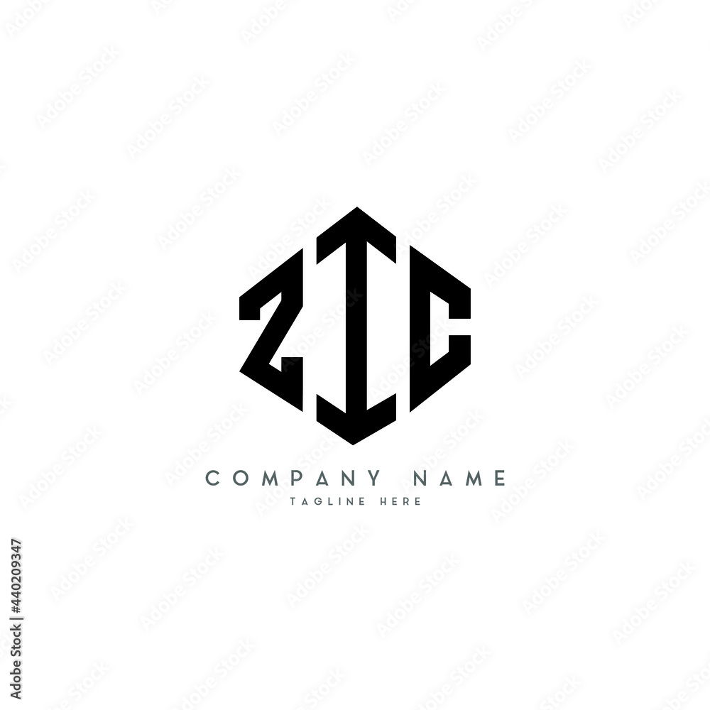 ZIC letter logo design with polygon shape. ZIC polygon logo monogram. ZIC cube logo design. ZIC hexagon vector logo template white and black colors. ZIC monogram, ZIC business and real estate logo. 