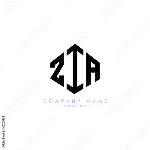 ZIA letter logo design with polygon shape. ZIA polygon logo monogram. ZIA cube logo design. ZIA hexagon vector logo template white and black colors. ZIA monogram, ZIA business and real estate logo.  photo