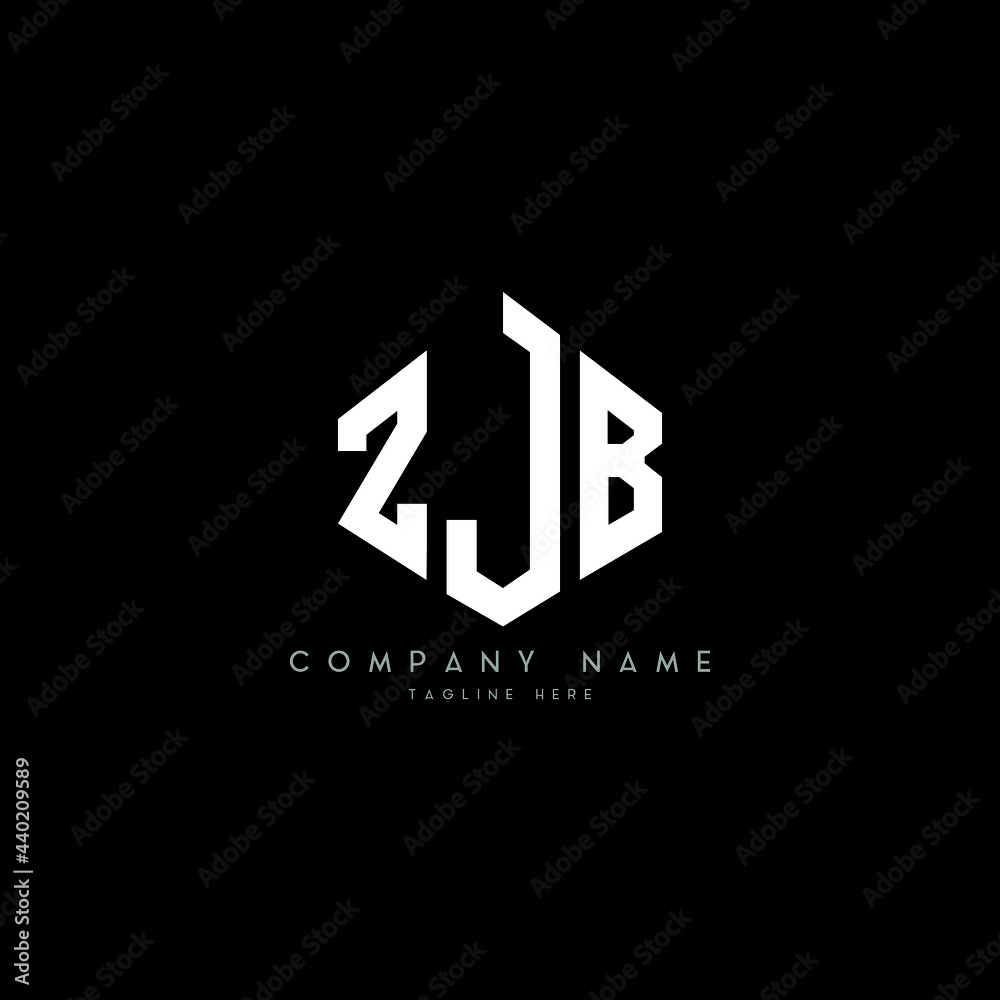 ZJB letter logo design with polygon shape. ZJB polygon logo monogram. ZJB cube logo design. ZJB hexagon vector logo template white and black colors. ZJB monogram, ZJB business and real estate logo. 