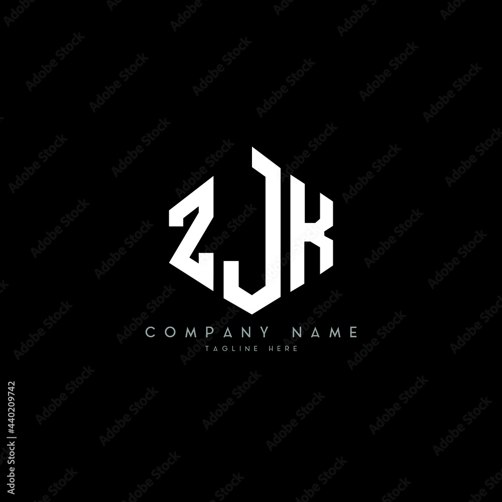 ZJK letter logo design with polygon shape. ZJK polygon logo monogram. ZJK cube logo design. ZJK hexagon vector logo template white and black colors. ZJK monogram, ZJK business and real estate logo. 