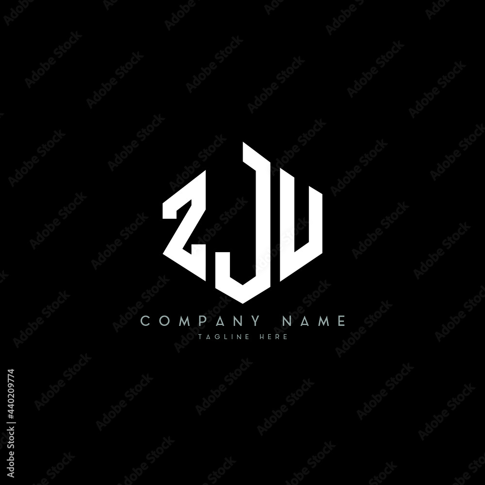 ZJU letter logo design with polygon shape. ZJU polygon logo monogram. ZJU cube logo design. ZJU hexagon vector logo template white and black colors. ZJU monogram, ZJU business and real estate logo. 
