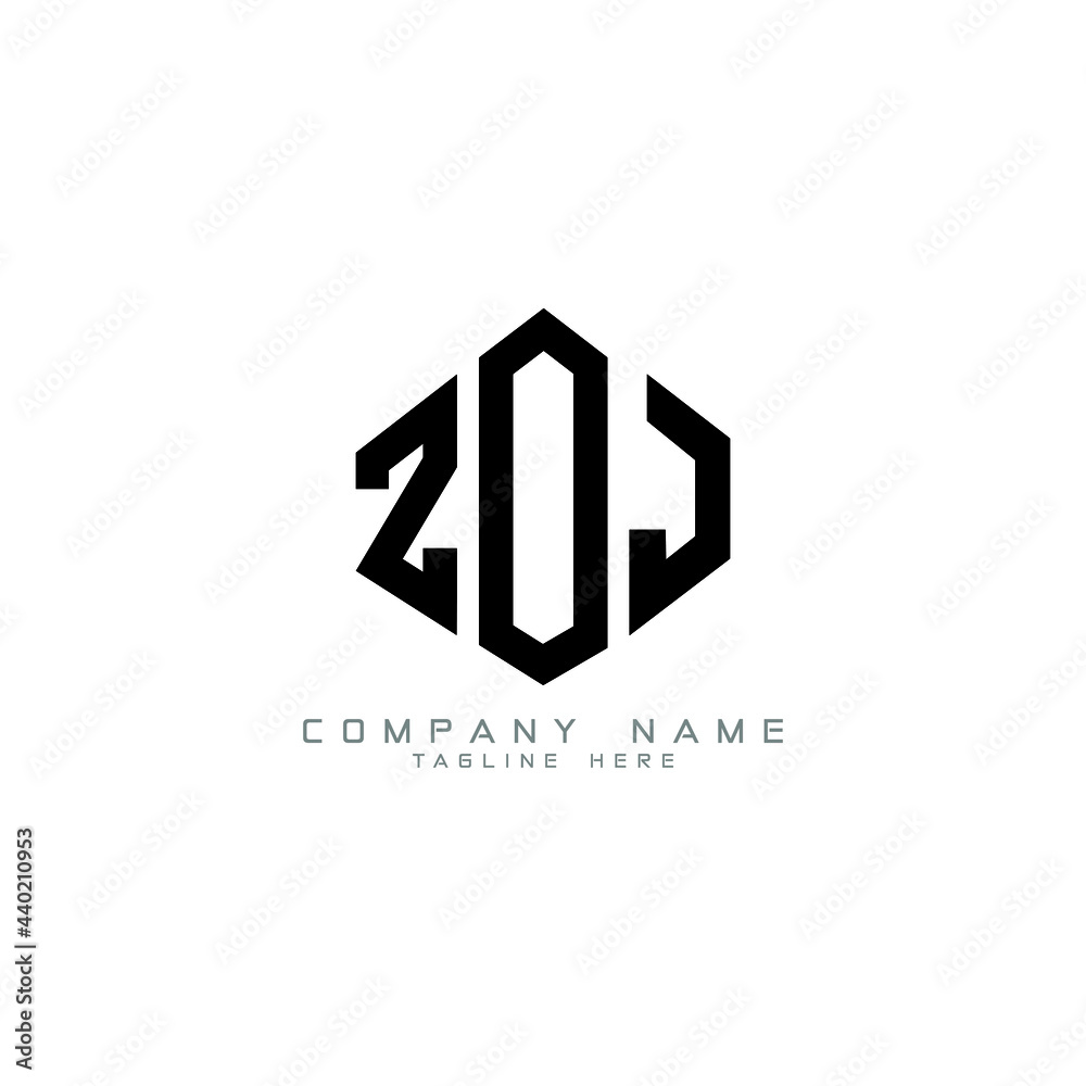 ZOJ letter logo design with polygon shape. ZOJ polygon logo monogram. ZOJ cube logo design. ZOJ hexagon vector logo template white and black colors. ZOJ monogram, ZOJ business and real estate logo. 