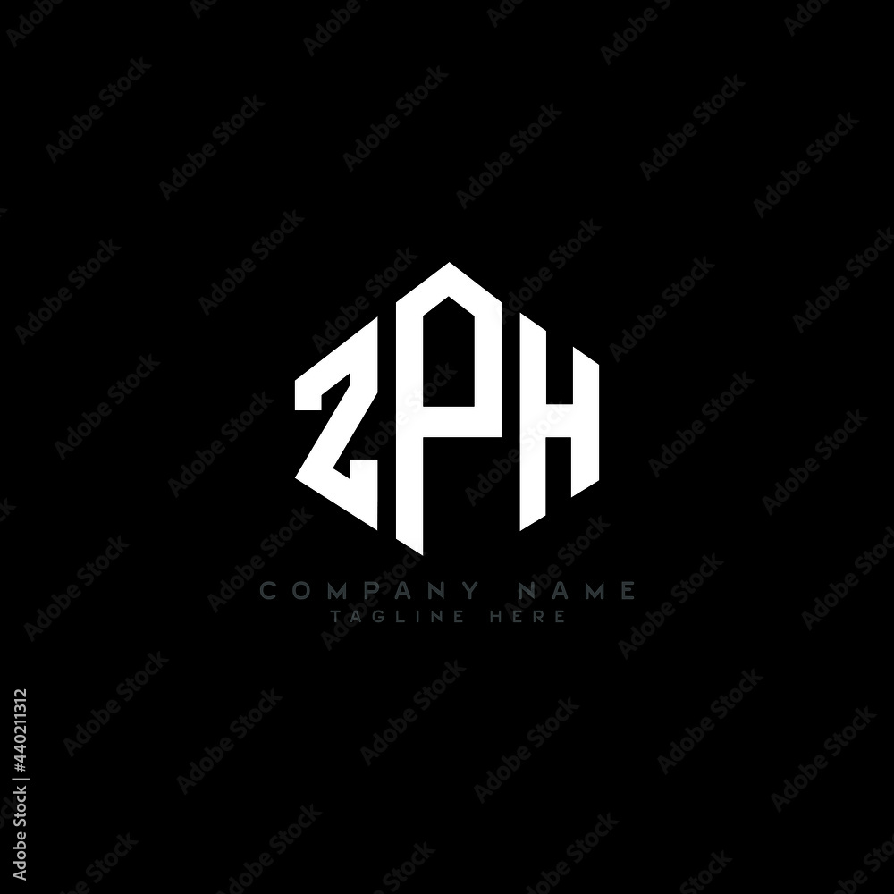 ZPH letter logo design with polygon shape. ZPH polygon logo monogram. ZPH cube logo design. ZPH hexagon vector logo template white and black colors. ZPH monogram, ZPH business and real estate logo. 