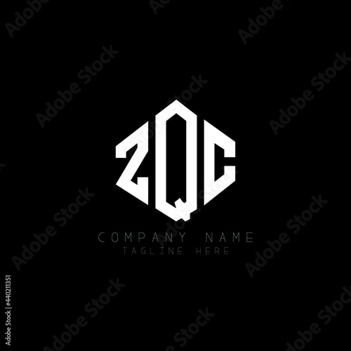 ZQC letter logo design with polygon shape. ZQC polygon logo monogram. ZQC cube logo design. ZQC hexagon vector logo template white and black colors. ZQC monogram, ZQC business and real estate logo. 