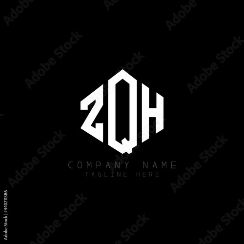ZQH letter logo design with polygon shape. ZQH polygon logo monogram. ZQH cube logo design. ZQH hexagon vector logo template white and black colors. ZQH monogram, ZQH business and real estate logo. 