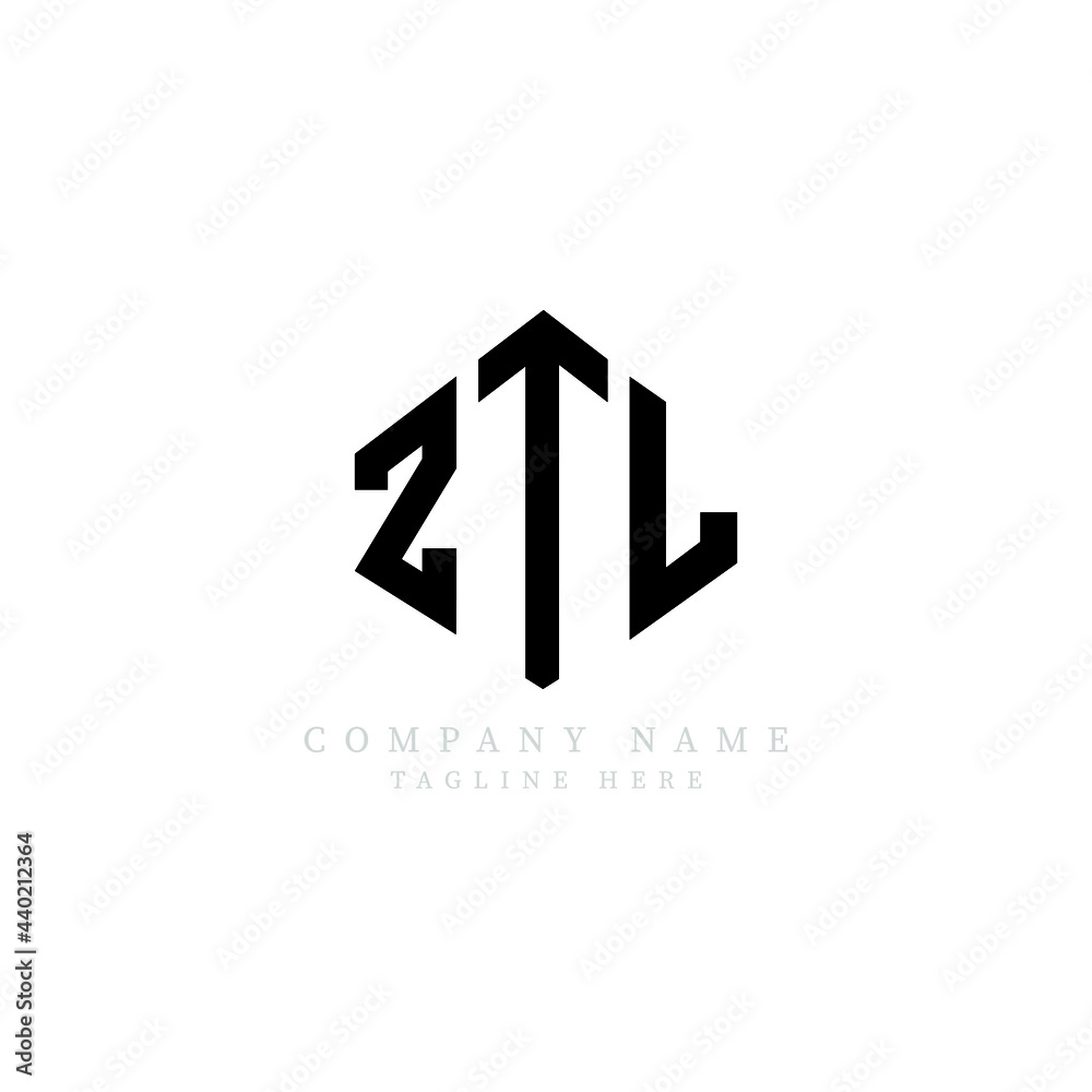 ZTL letter logo design with polygon shape. ZTL polygon logo monogram