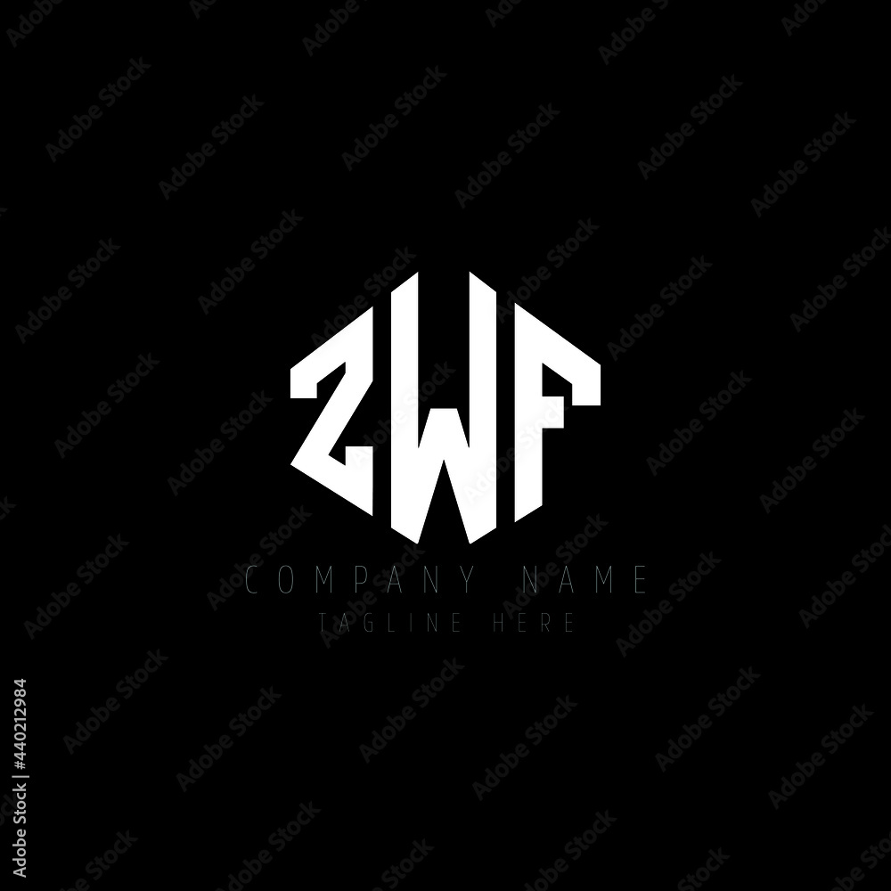 ZWF letter logo design with polygon shape. ZWF polygon logo monogram. ZWF cube logo design. ZWF hexagon vector logo template white and black colors. ZWF monogram, ZWF business and real estate logo. 