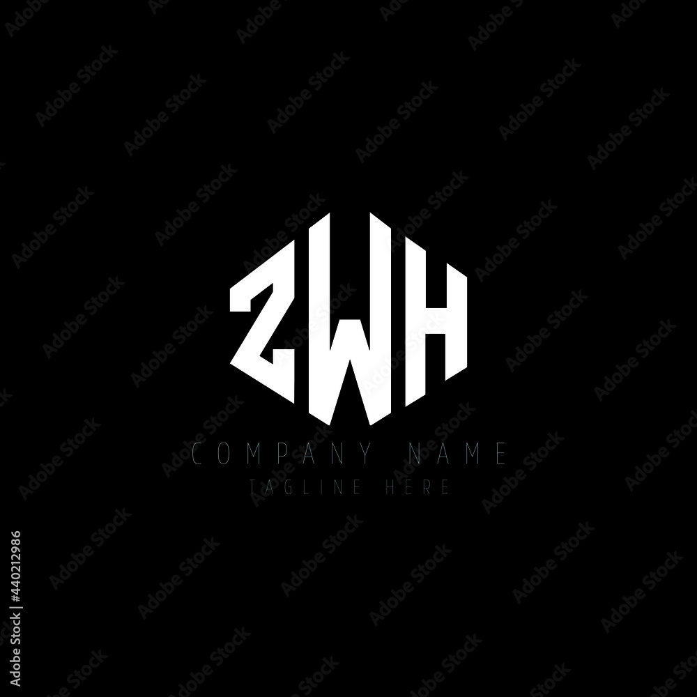 ZWH letter logo design with polygon shape. ZWH polygon logo monogram. ZWH cube logo design. ZWH hexagon vector logo template white and black colors. ZWH monogram, ZWH business and real estate logo. 