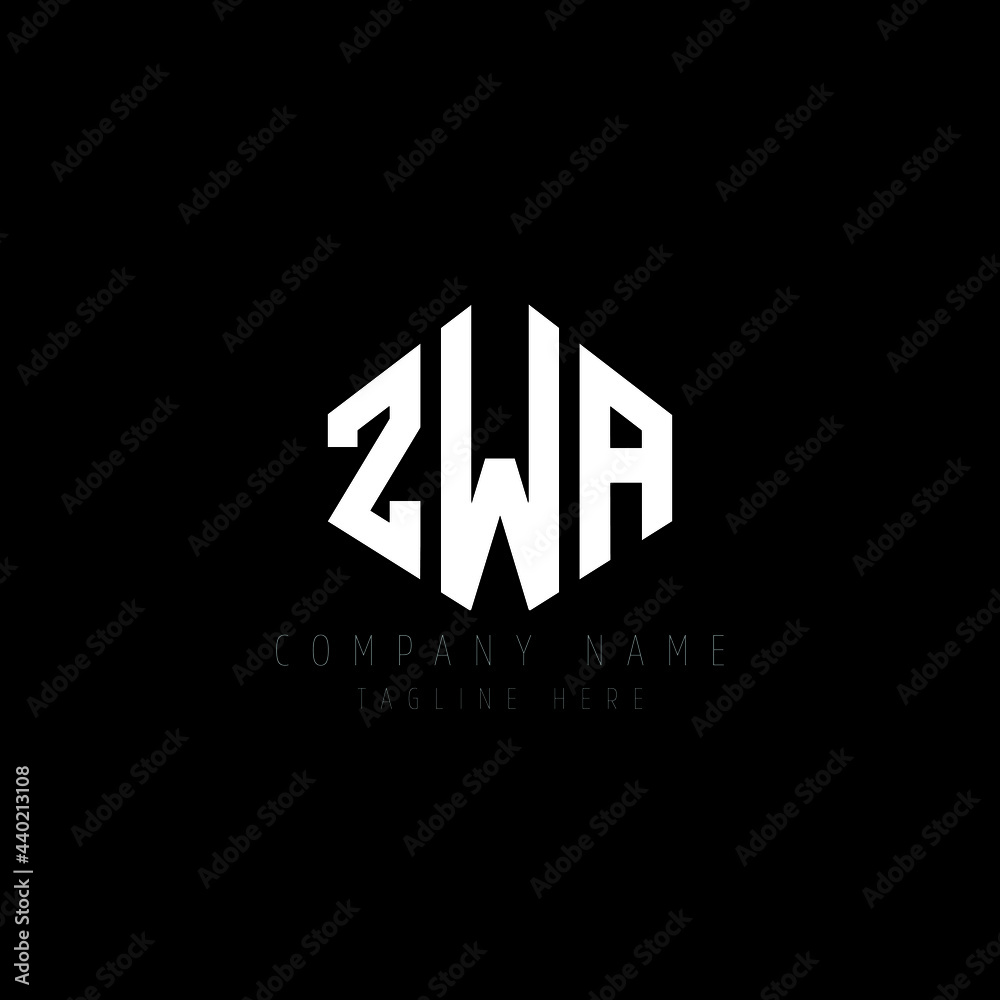 ZWA letter logo design with polygon shape. ZWA polygon logo monogram. ZWA cube logo design. ZWA hexagon vector logo template white and black colors. ZWA monogram, ZWA business and real estate logo. 