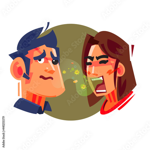 bad breath people - vector