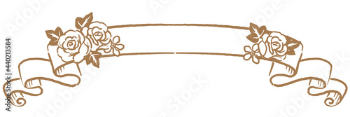 アンティークなお花とリボンの装飾フレーム