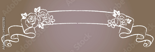 アンティークなお花とリボンの装飾フレーム