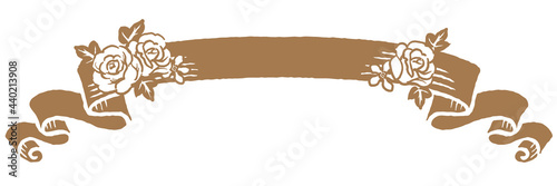 アンティークなお花とリボンの装飾フレーム