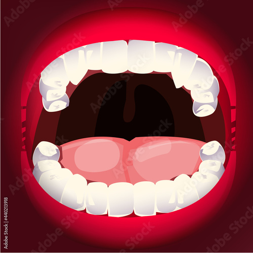 zooming into mouth - vector