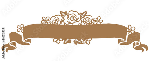 アンティークなお花とリボンの装飾フレーム