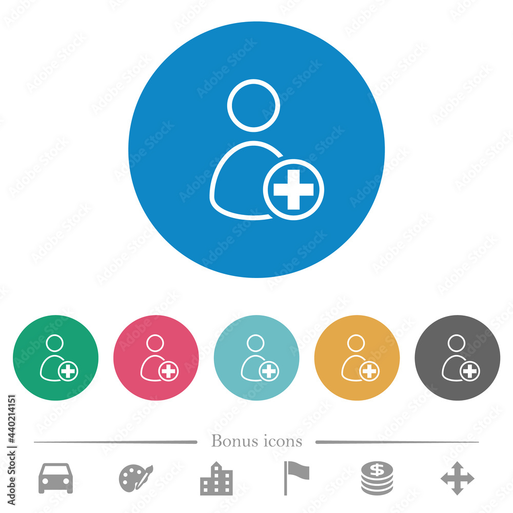 Add new user flat round icons Add new user flat round icons