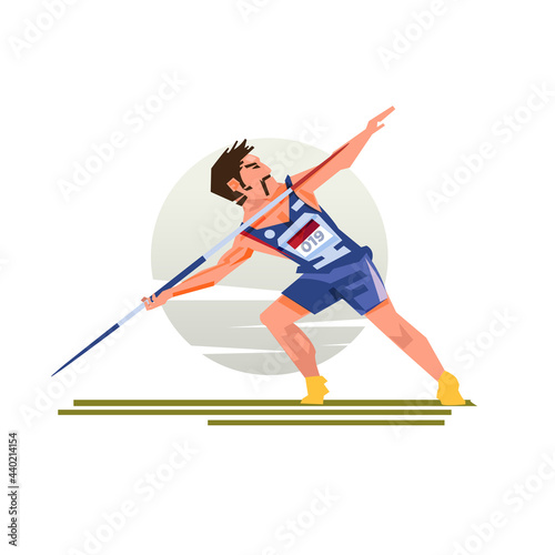 Javelin throwers - vector illustration.