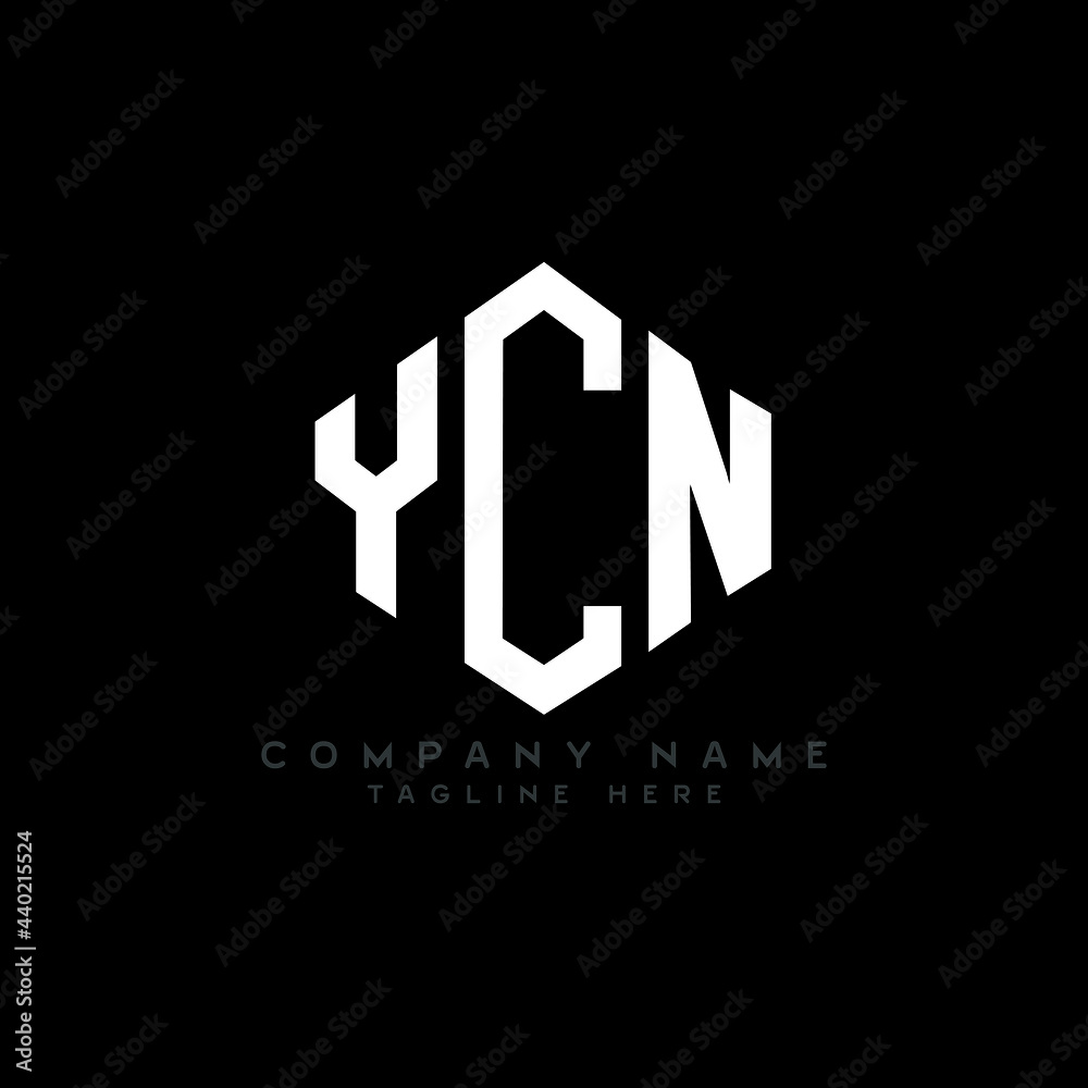 YCN letter logo design with polygon shape. YCN polygon logo monogram. YCN cube logo design. YCN hexagon vector logo template white and black colors. YCN monogram, YCN business and real estate logo. 