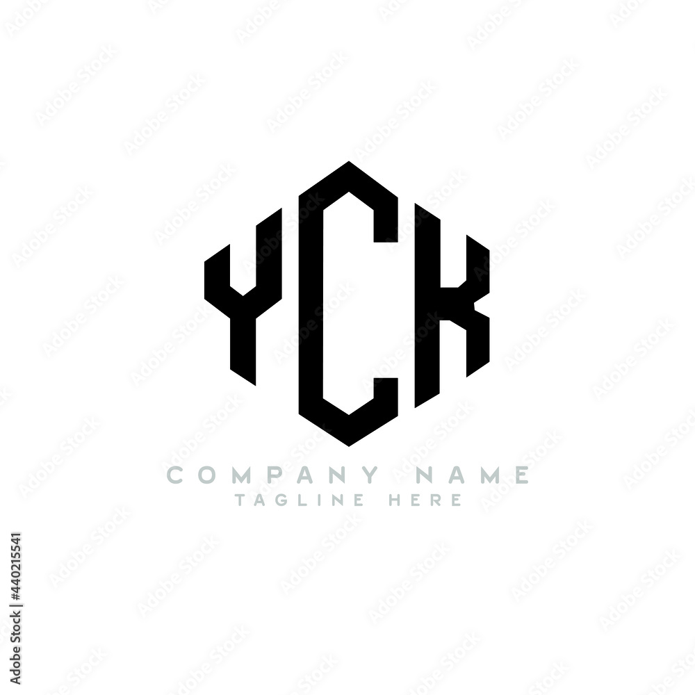 YCK letter logo design with polygon shape. YCK polygon logo monogram. YCK cube logo design. YCK hexagon vector logo template white and black colors. YCK monogram, YCK business and real estate logo. 