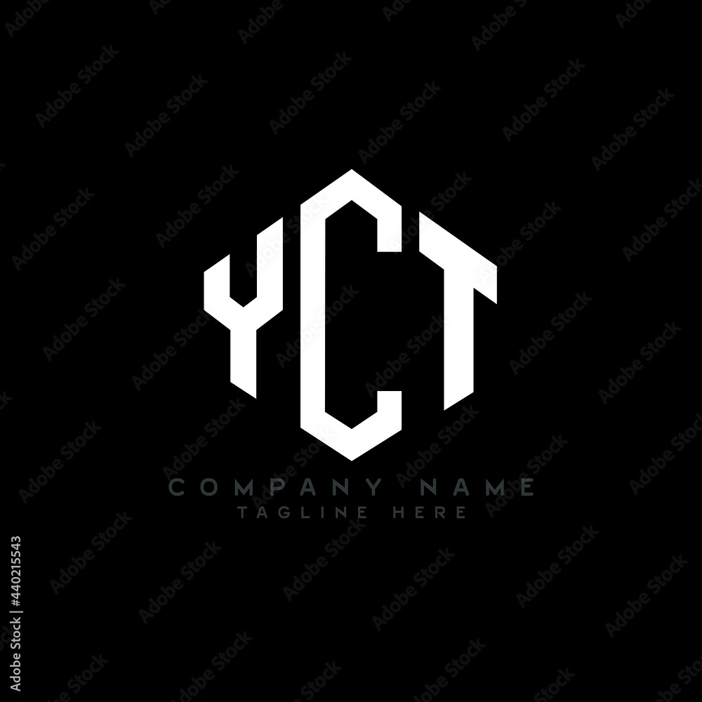 YCT letter logo design with polygon shape. YCT polygon logo monogram. YCT cube logo design. YCT hexagon vector logo template white and black colors. YCT monogram, YCT business and real estate logo. 