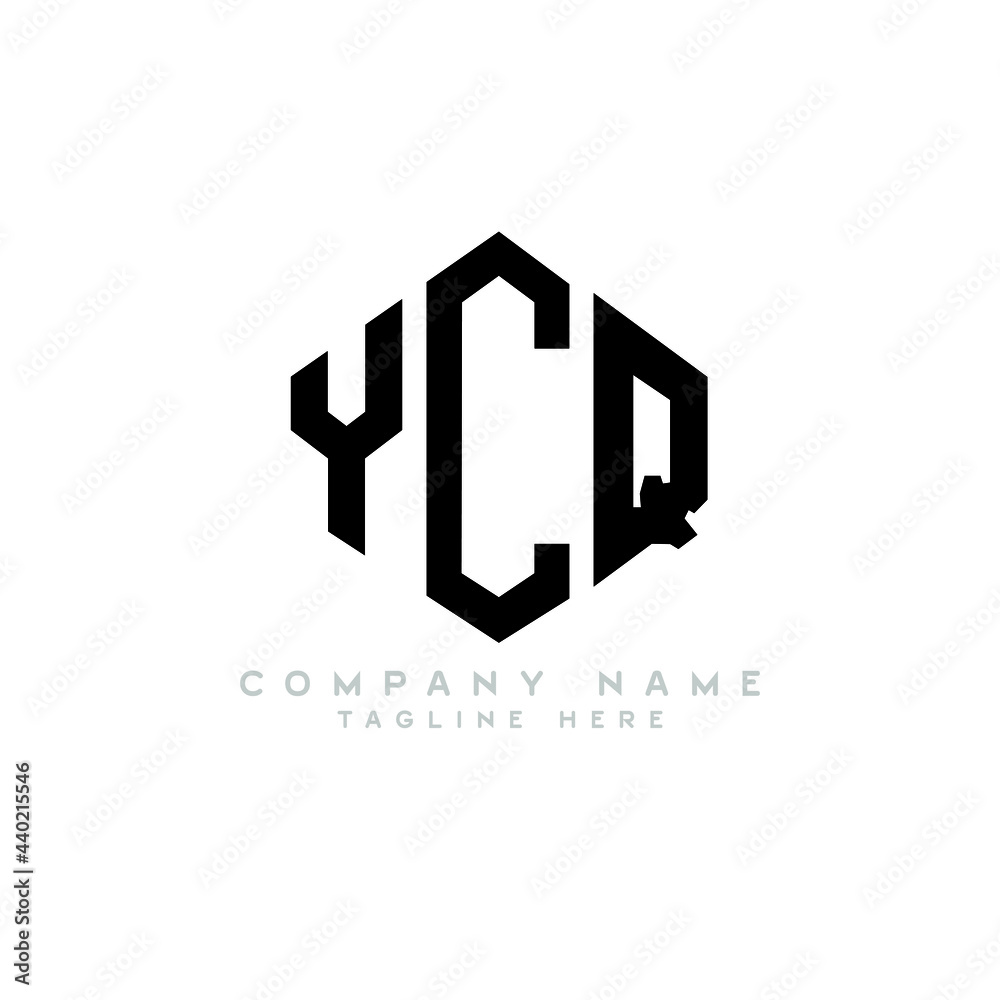 YCQ letter logo design with polygon shape. YCQ polygon logo monogram. YCQ cube logo design. YCQ hexagon vector logo template white and black colors. YCQ monogram, YCQ business and real estate logo. 