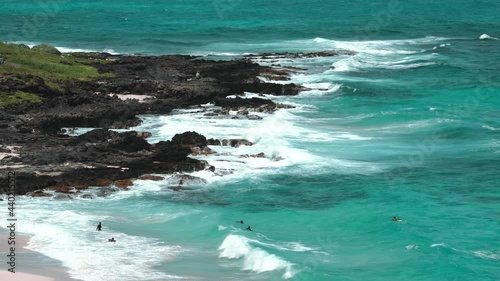 Waves, reefs. Makapuu Beach Park, Oahu, Hawaii.