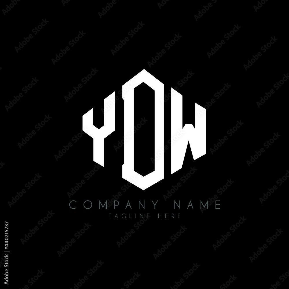 YDW letter logo design with polygon shape. YDW polygon logo monogram. YDW cube logo design. YDW hexagon vector logo template white and black colors. YDW monogram, YDW business and real estate logo. 