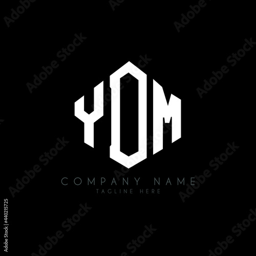 YDM letter logo design with polygon shape. YDM polygon logo monogram. YDM cube logo design. YDM hexagon vector logo template white and black colors. YDM monogram, YDM business and real estate logo.  © mamun25g